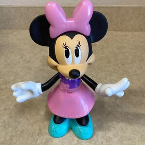 Disney Minnie Mouse 10" Plastic Mattel Toy 2017 Movable Head & Arms